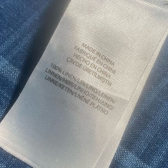 Polo Ralph Lauren Indigo Dyed Blue Plaid Linen Tie Front Sarong Shirt Dress - Picture 2 of 16